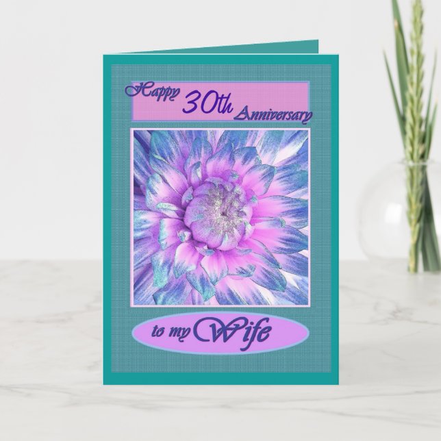 Carte À ma femme - Joyeux 30e anniversaire (Devant)