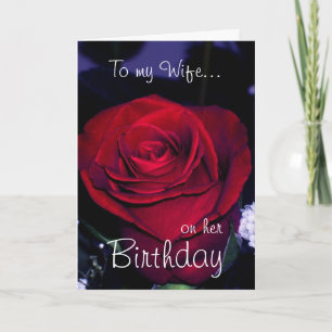 Carte À ma femme sur son anniversaire Rose rouge romanti