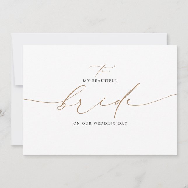 Carte À Ma Mariée Le Jour De Mariage Élégant (Devant)