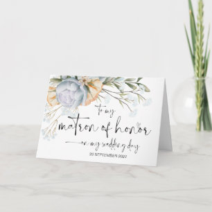Carte À ma Matron d'honneur Mariée de Merci du jour du m