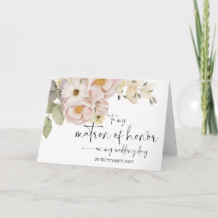 Carte À ma Matron d'honneur Mariée de Merci du jour du m