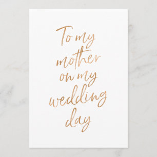 Carte À ma mère le jour de mon mariage
