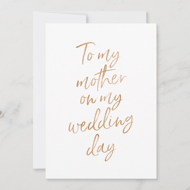 Carte À ma mère le jour de mon mariage (Devant)
