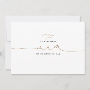 Carte À ma mère le jour de mon mariage Élégant