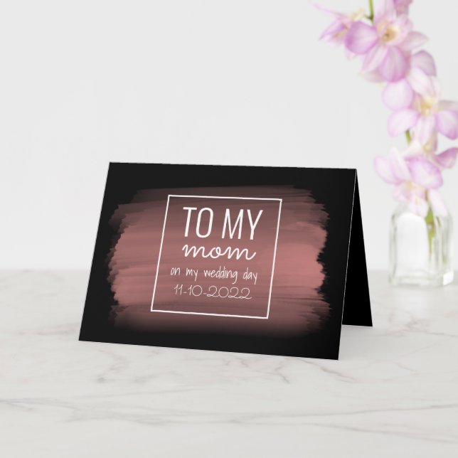 Carte "À MA MÈRE" | Mariage Rose Gold et Noir (Orchidée)