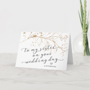 Carte À ma Soeur Mariée Mariée Jour de mariage Cadeau El
