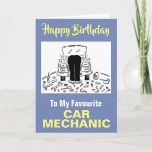 Carte À ma voiture préférée Mécanique - Joyeux anniversa