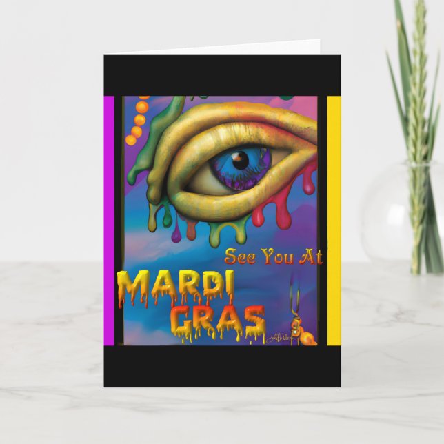 Carte À Mardi Gras Eye (Devant)