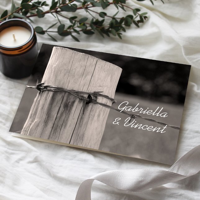 Carte à Mariage campagnard plat de clôture rurale (Créateur téléchargé)