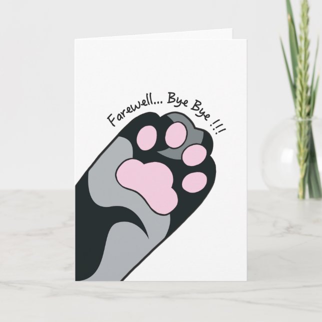 Carte à mât pour chat d'adieu (Devant)
