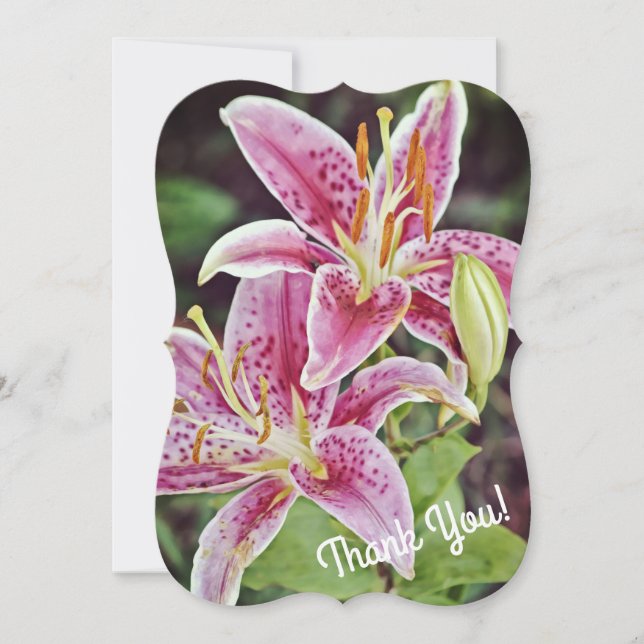 Carte à Merci plat Tiger Lily Rose (Devant)