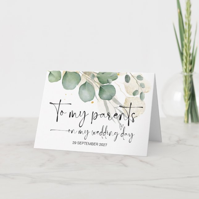 Carte À mes parents le jour du mariage Merci mariée (Devant)