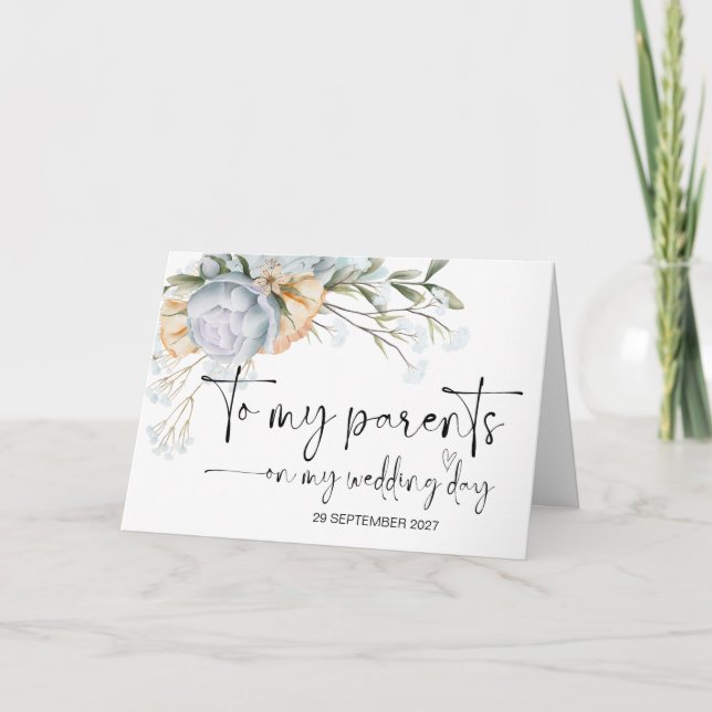 Carte À mes parents le jour du mariage Merci mariée (Devant)