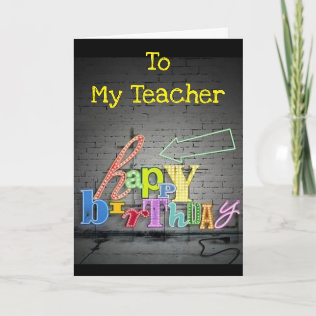 CARTE **A MON ENSEIGNANT** L'ÉCRITURE EST AU MUR ANNIVER (Devant)