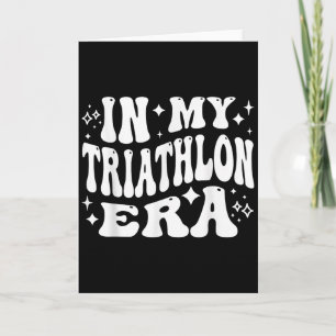 Carte À mon ère de triathlon drôle de nage de vélo de co