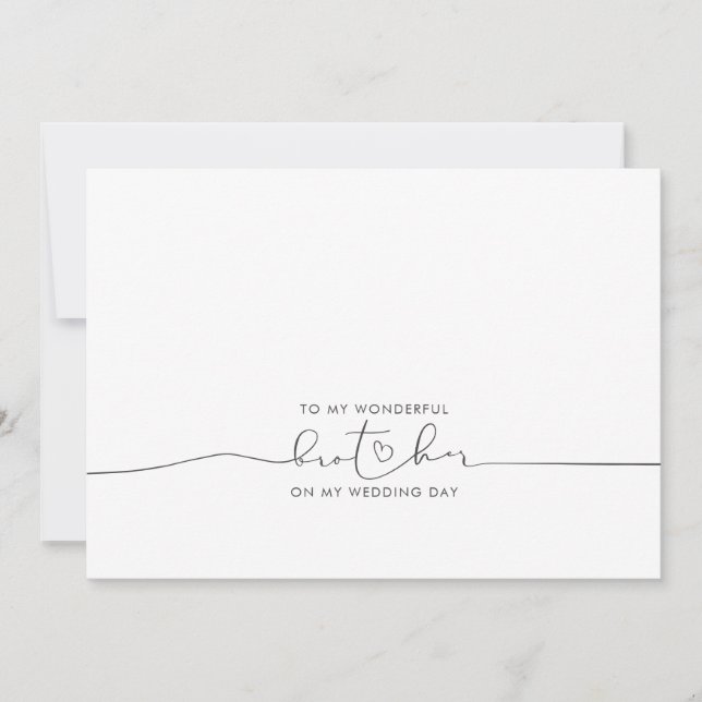 Carte À Mon Frère Mariage Matin Message mignon (Devant)