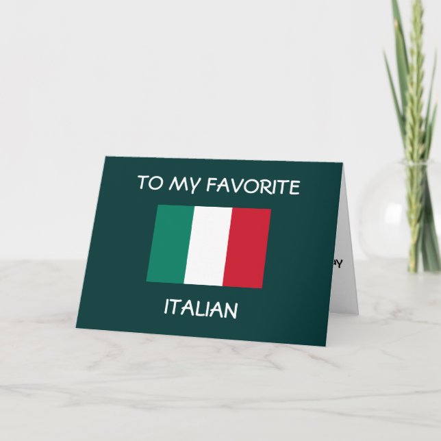 CARTE "À MON ITALIEN PRÉFÉRÉ" JEUX ANNIVERSAIRE (Devant)