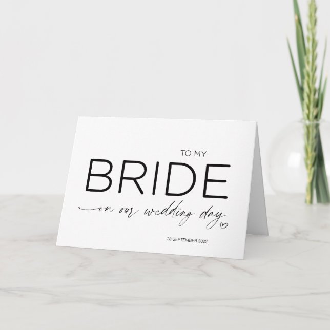 Carte À mon Mariage de mariée Cadeau de la chambre à fut (Devant)