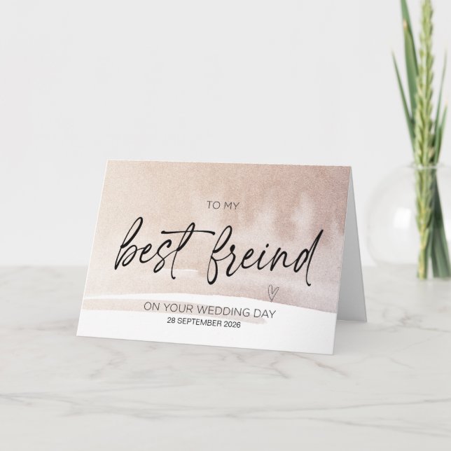 Carte À mon meilleur ami sur votre mariage Jour Mariée D (Devant)