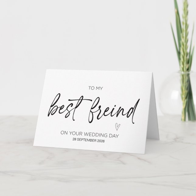 Carte À mon meilleur ami sur votre mariage Jour Mariée D (Devant)