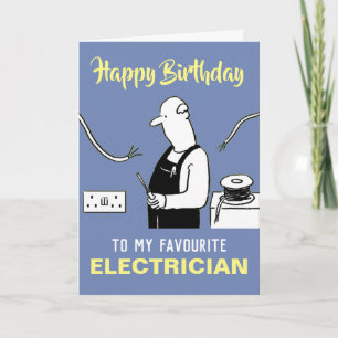 Carte À mon, ou à notre électricien préféré, joyeux anni