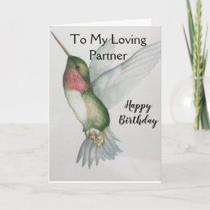 Carte À Mon Partenaire Amoureux Joyeux Colibri d'Anniver