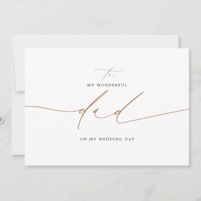 Carte À Mon Père Le Jour De Mariage Élégant (Devant)