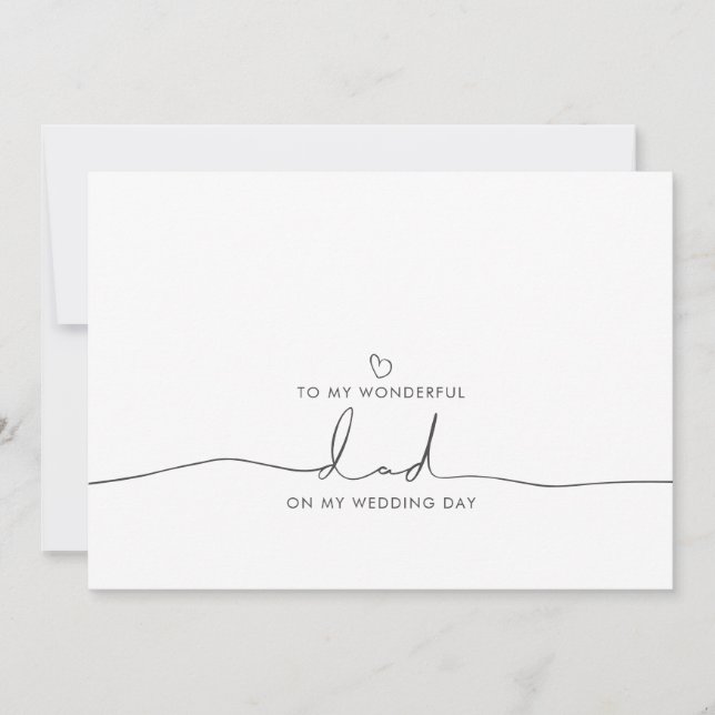 Carte À Mon Père Mariage Matin Message mignon (Devant)