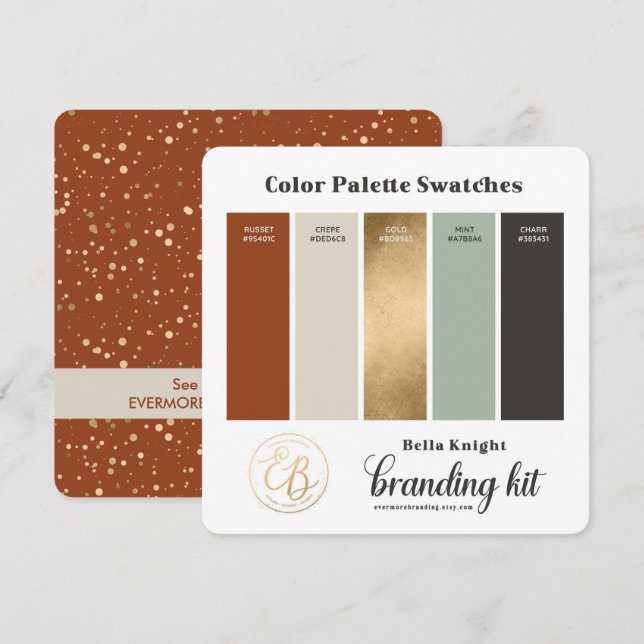 Carte à montre Terra Cotta Beige & Or (Devant / Derrière)