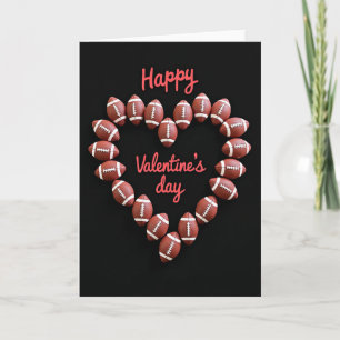 Carte à motif de cœur de ballons de football