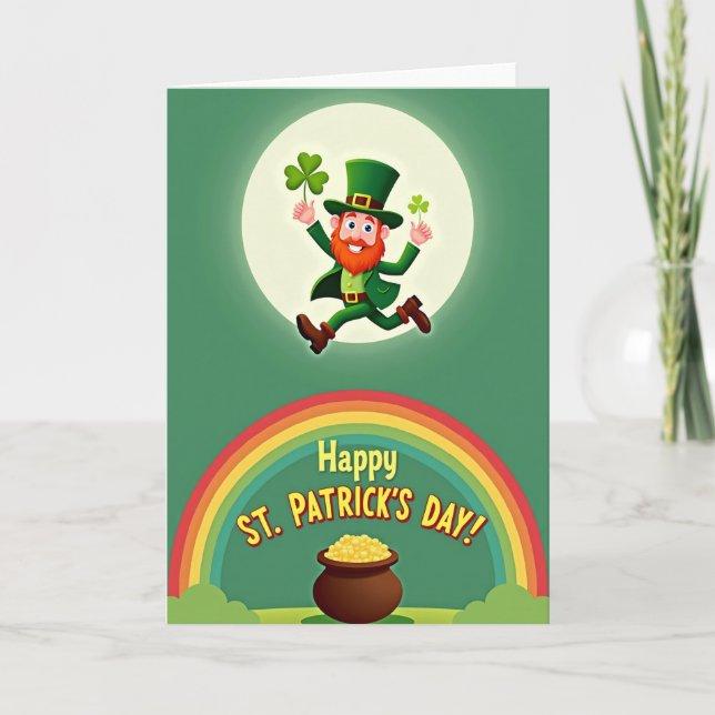 Carte à motif de lutin vert (Devant)