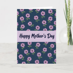 Carte à motif floral marine