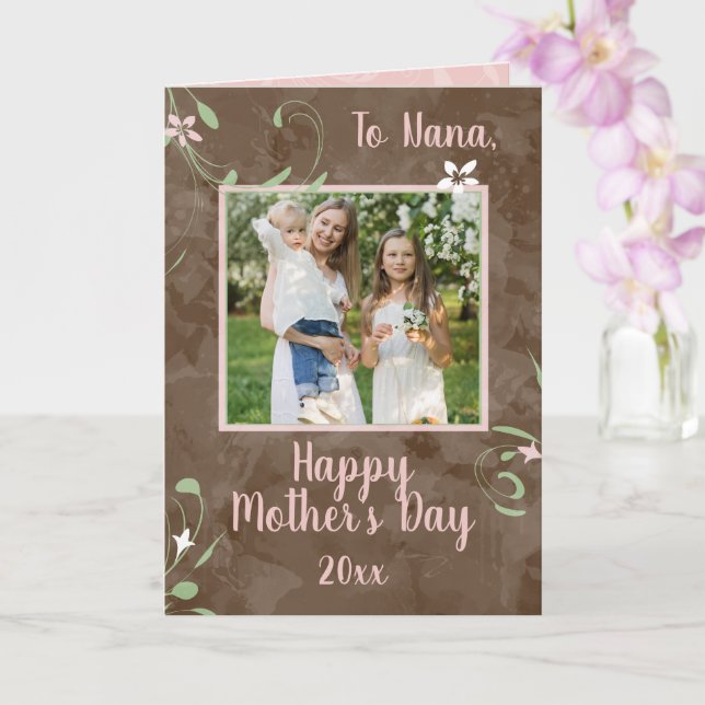 Carte A Nana Spring Provoque La Fête des mères de grand- (Orchidée)