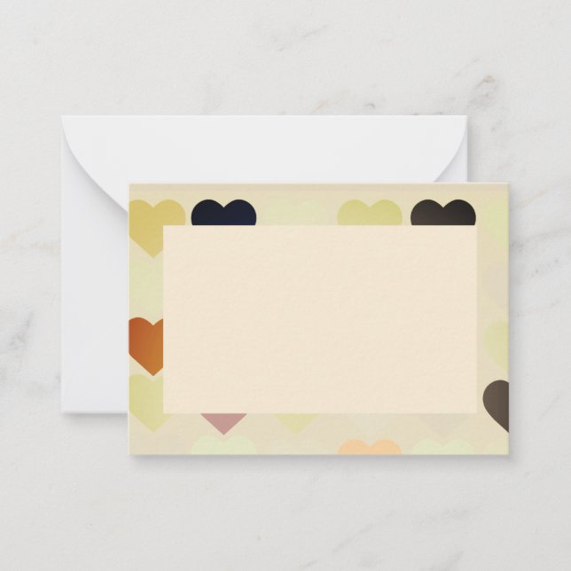 Carte à note plate avec coeur (Devant)