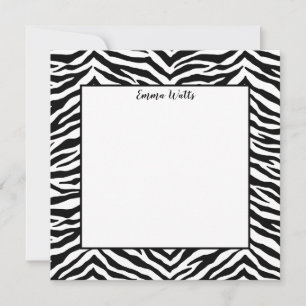 Carte à note plate-forme Zebra Print