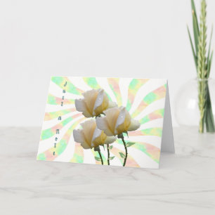 Carte à notes vierge avec des roses jaunes