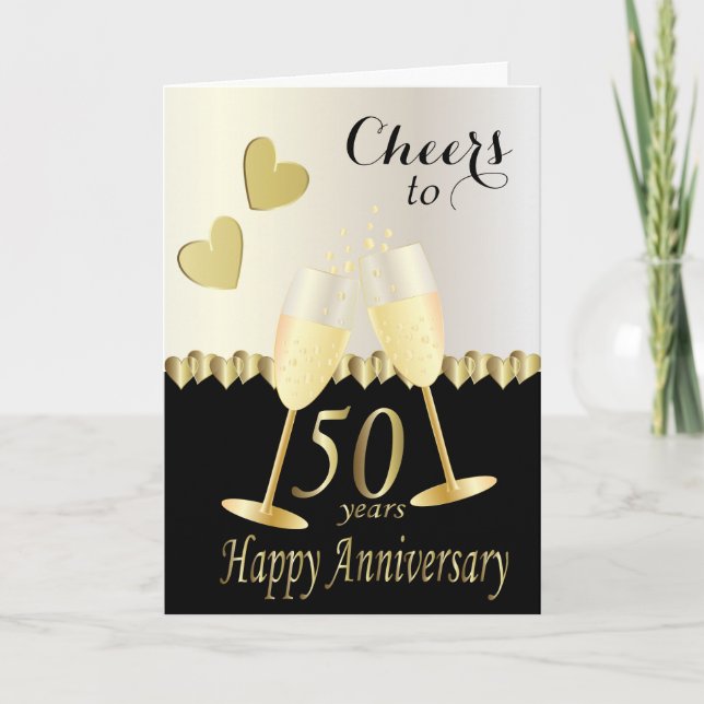 Carte ⭐ à notre 50e anniversaire | Texte do-it-yourself (Devant)