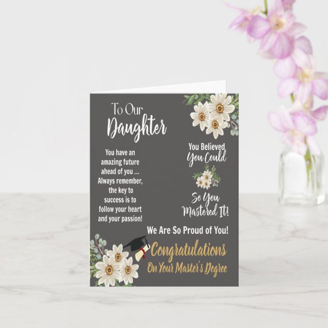 Carte À notre fille Master Master's Graduation Card (Orchidée)