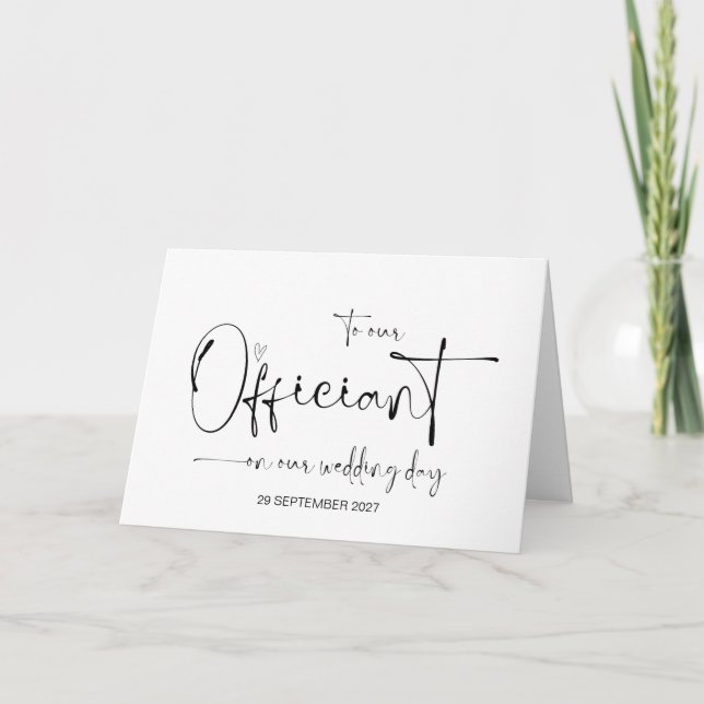 Carte À notre officier le jour du mariage Merci prêtre (Devant)