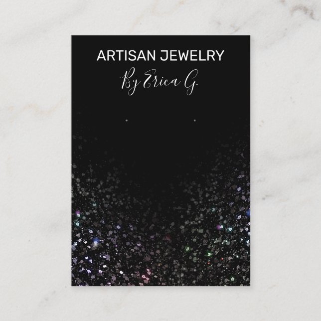 Carte à oreille noire Parties scintillant de verre (Devant)