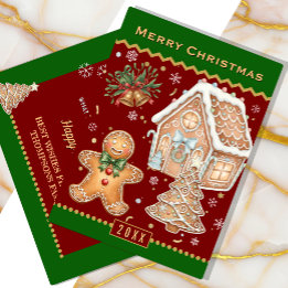 Carte à pain de Noël, Maison, Homme en pain d'épic