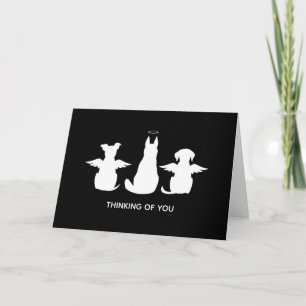 Carte À penser à vous Ange Chien Ailes