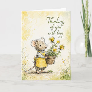Carte À penser à vous avec amour | Souris