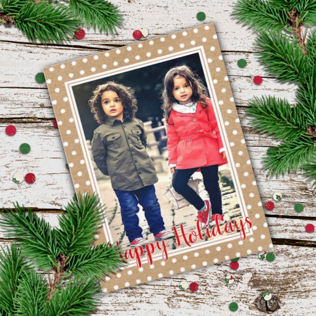 Carte À petits pois blancs sur mesure sur Faux Kraft (Créateur téléchargé)