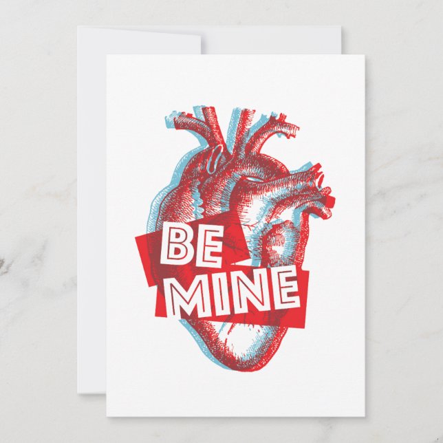Carte à plat Be Mine Valentine (Devant)