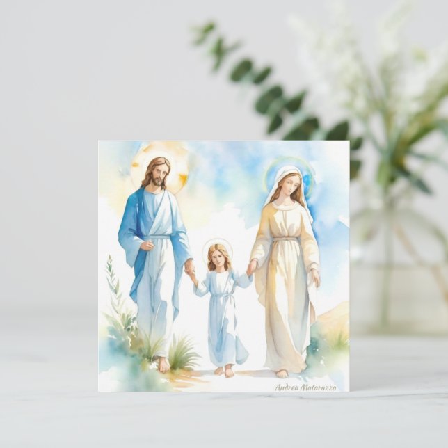 Carte à plat de la Sainte Famille (Debout devant)