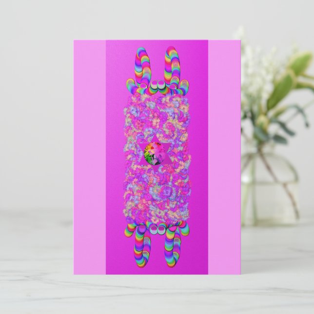 Carte à plat Floral bat mitzvah (Debout devant)