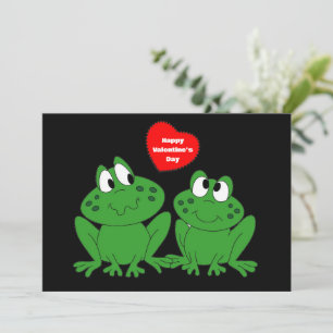 Carte à plat Heureuse Sainte-Valentin Frogs