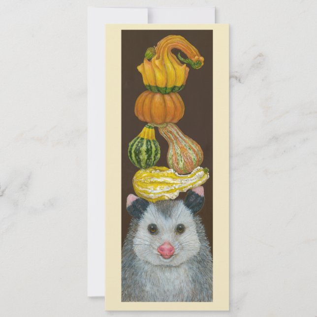 Carte à plat Opossum d'automne (Devant)