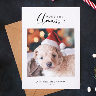 Carte à plat "Paws for Claus" pour Carte photo de 